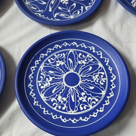 Lidia Barth Tihany 9.5 Hungary Glaze Pottery Petite Wall Plates Set of 6